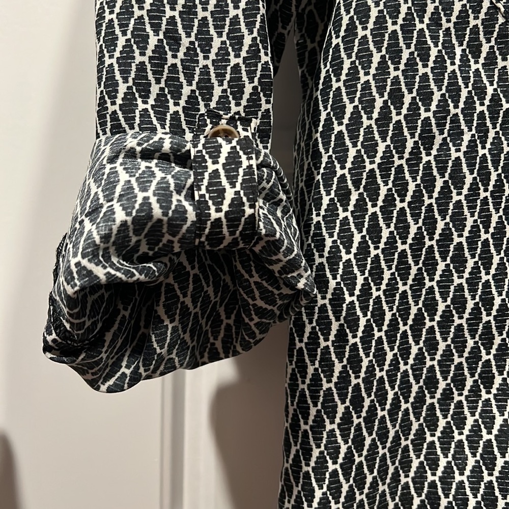 Volcom Black And White Patterned Button Down - image 5